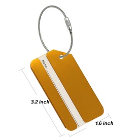 Aluminum Luggage Tag for Luggage Baggage Travel Identifier by Ovener (Gold 2 Pcs)