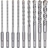 flintronic SDS Plus Drill Bit Set, 9 Pieces Concrete Drill,
