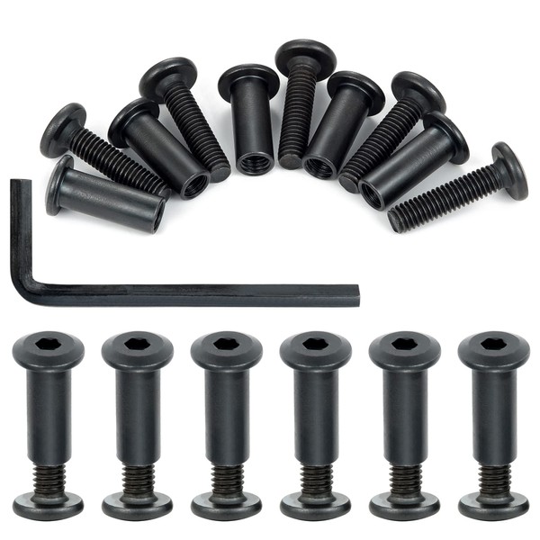 PGMJ 40 Sets Bolts and Nuts Set - M6 Black