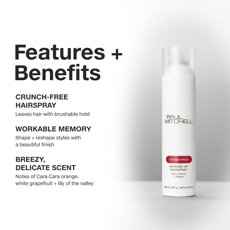 Paul Mitchell Worked Up Hairspray, Static Control, Memory + Flexible