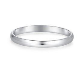 MINDDHA Silver Rings for Women, Wedding Band, Stackable, Knuckle, Dainty Thumb & Pinky Rings, Non Tarnish 2mm Band Size 4