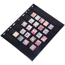10 Sheets Stamp Pages Collector Stamp Album Page Stamp Pages for Stamp Album Binder with Standard 9 Hole Binder Sleeves for Stamp Collectors (7 Rows)
