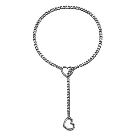 Heart O-Ring Slip Chain Necklace for Women Punk Rock Chunky Necklace 90s Outfits Adjustable Lariat Heart Necklace