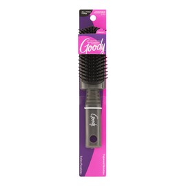 Goody Mini Styling Brush with Rubber Base - Detangler Brush For Quick Touch-Ups Throughout The Day for All Hair Types - Pain-Free Hair Accessories for Women, Men, Boys, and Girls