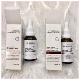 Creme De Skin Nutrition Skin Nutritions Lot (2) Retinol Night Repair & Hyaluronic Acid 1% VitC Day Serum