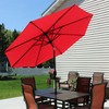 Sunnydaze 9-Foot Patio Umbrella with Solar LED Lights and Push