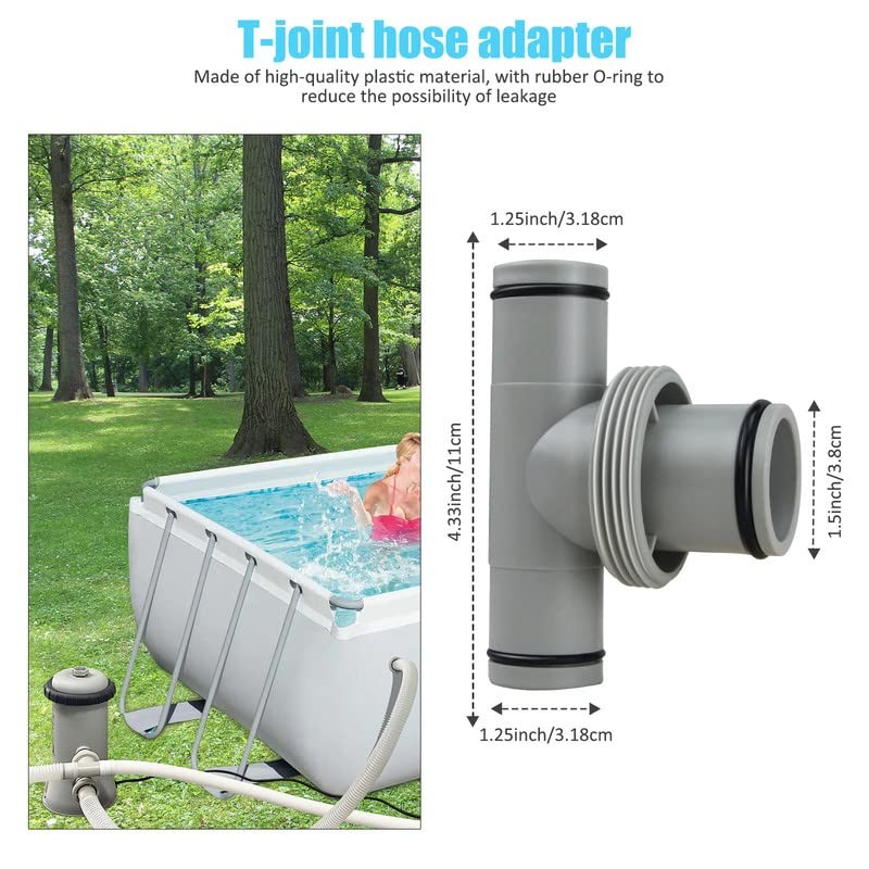 T-Piece Pool Hose Connector Diameter 32 mm to Diameter 38