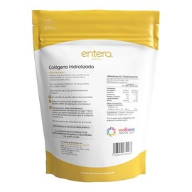 Entera | Colágeno Hidrolizado Puro 500g, Péptidos de Colágeno Tipo I y III, Suplemento Alimenticio, Sin Sabor, Sin Azúcar, Fácil de Mezclar, Incluye Medida Dosificadora, Libre de Gluten