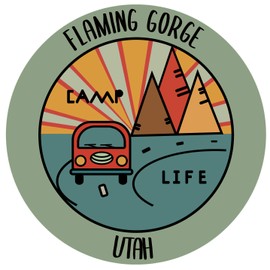 Flaming Gorge Utah Souvenir 4 Inch Vinyl Decal Sticker Camping Design