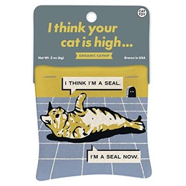 Blue Q Your Cat is High Catnip Cat Toy. Premium Organic Catnip Grown in The USA, 100% Cotton Pouches, Kitty Graphics Sure to Delight Every Cat-Keeper.