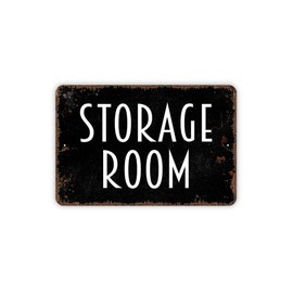 8" x 12" Storage Room Distressed Black Metal Sign