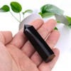 Black Obsidian Wand, Hexagonal Quartz Crystal Stone Column Wand Stone