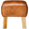 Bare Decor Gorgie Accent Stool in Brown Genuine Leather, Small