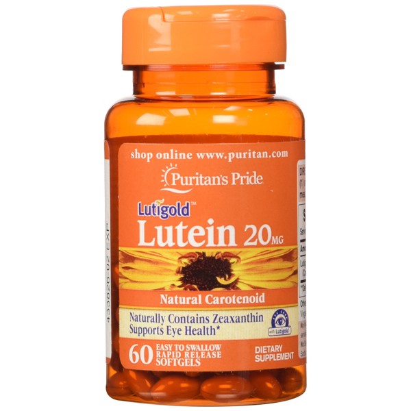 Puritan's Pride Lutigold Lutein 20 mg 60 cápsulas blandas 2 botellas