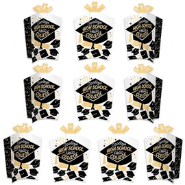 Big Dot of Happiness Hello College Graduation Table Decorations - Party Fold and Flare Centerpieces - 10 Count