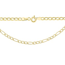 Carissima Gold Women's 9 ct Yellow Gold Hollow 2.5 mm Figaro Chain Necklace of Length 42 cm/16.5 Inch