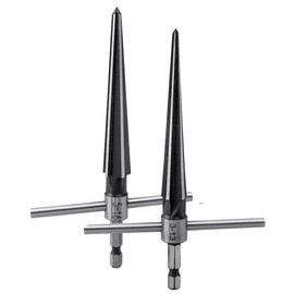 Gasea 2 Packs Tapered Reamer, 1/4" Hex Shank T Shape Guitar Bridge Pin Hole Handle Drilling Reamer for Planks Chamfering Screw Sinking Holes