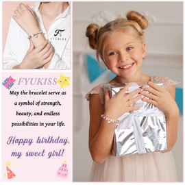 FYUKISS Birthday Gifts for Girls, 6 Year Old Girl Gifts, Sweet 6 Birthday Bracelet Decorations Gifts for Sister Niece Daughter Granddaughter