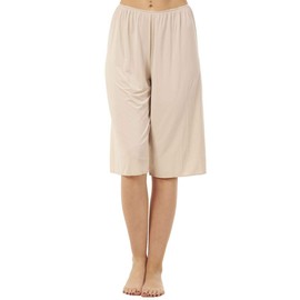 exfaMouSstore Ladies Plain Anti Cling Cooling Underskirt Petticoat Waist Culotte Slip Beige
