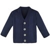 Lilax Baby Boy Cable-Knit Basic Knit Cardigan Sweater, Azul marino/flor
