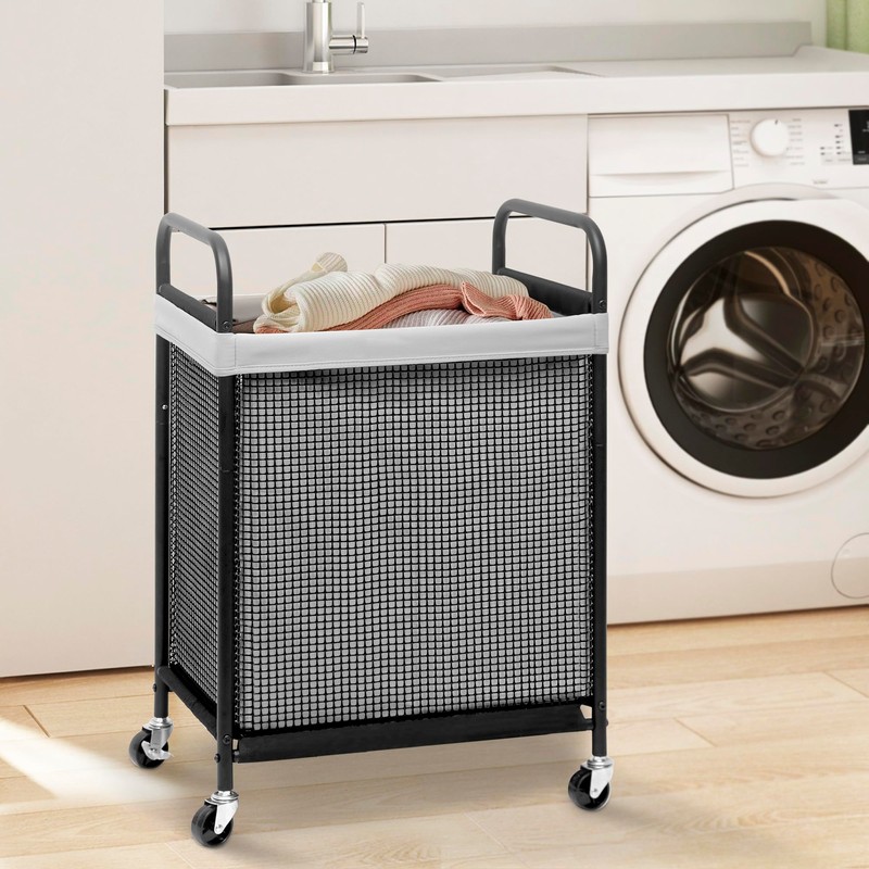 STORAGE MANIAC Rolling Laundry Hamper with Wheels 1-Section Laundry Sorter