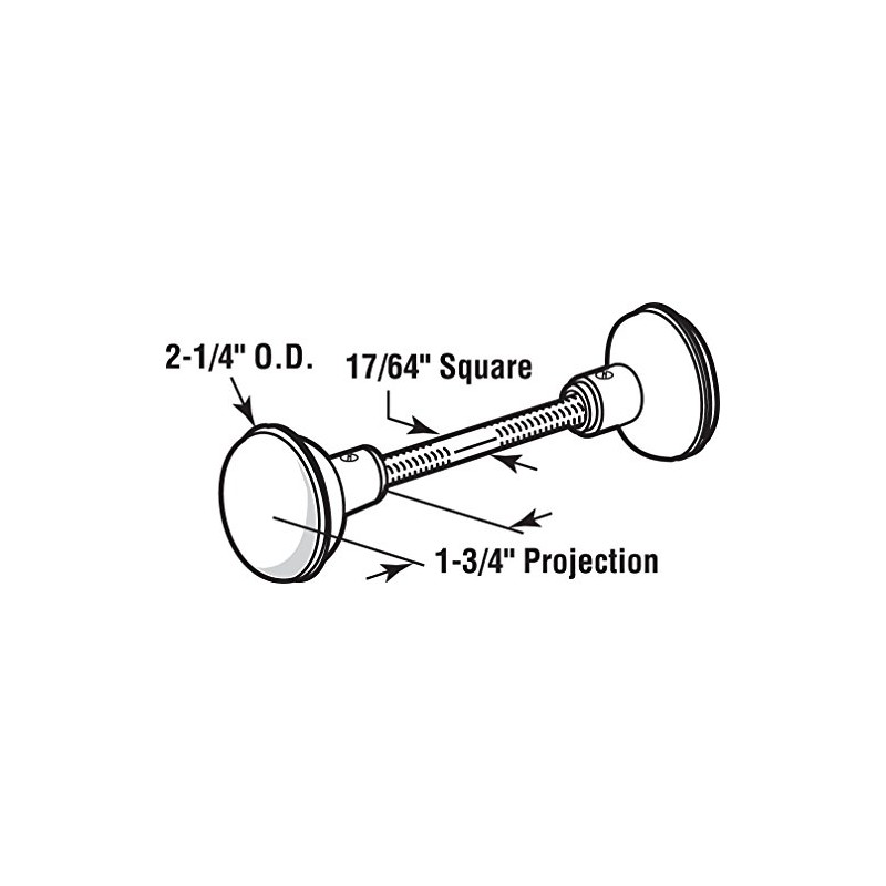 Prime-Line E 2280 Solid Brass Vintage Door Knob Spindle Set,