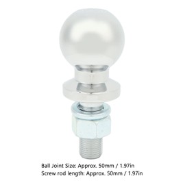 Trailer BallHitch Ball, Trailer Hitch Ball Carbon Steel 3500lbs Towing Balls 50mm Diameter 50mm X 3/4in Shank