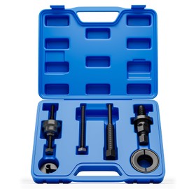 HTOMT Power Steering Pump Pulley Removal Tool,Power Steering Pulley Puller/Installer Tool Set,Pump Pulley Puller Remover and Installer Set Tools Compatible with Ford, GM, VW and Chrysler Vehicles-Blue