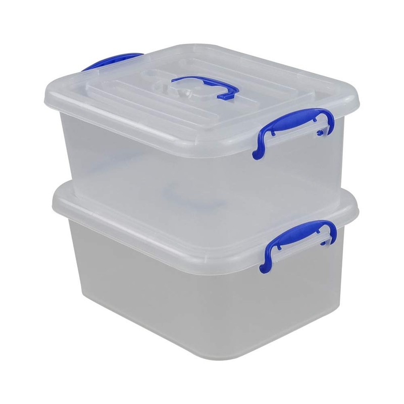 Yarebest 2-pack Storage Boxes with Lids, 8 Liter Plastic Box