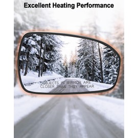 EMIHO Right Passenger Side Mirror Glass Fit for Ford Fusion 2013-2021, View Convex Mirror Heated with Blind Spot Detection BLIS Replace DS7Z17K707C DS7Z-17K707-C