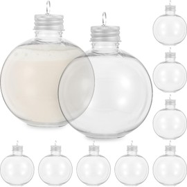 Operitacx Booze Ball Ornaments Transparent Christmas Ball, 10Pcs Food Grade Christmas Tree Baubles Balls, for Xmas Tree, Wedding, Party Decoration and Various Use 250ML