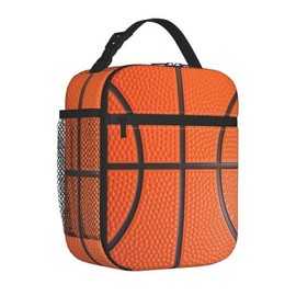 JIMOWANG Basketball Sport Lunch Bags Reusable Tote Lunch Box for Office Work School Picnic Camping Thermal Insulated Meal Bag