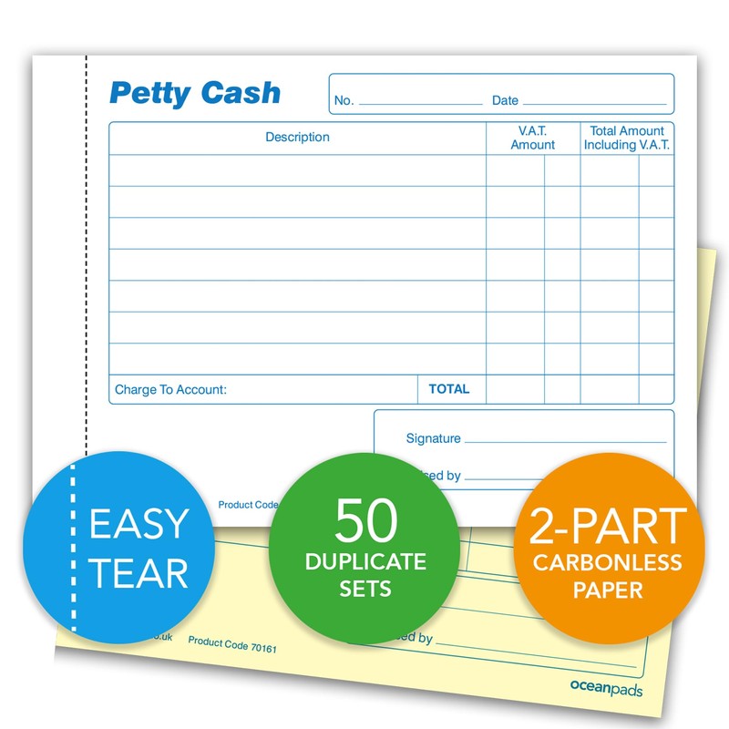 Oceanpads Carbonless NCR Petty Cash Voucher Duplicate Books A6 50