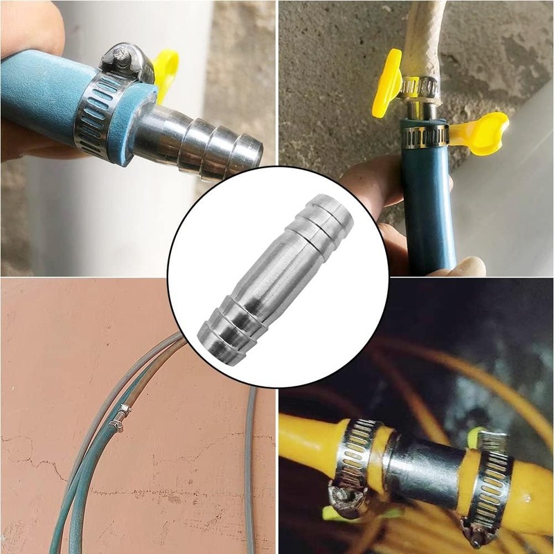 Fitvell Stainless Hose Barb 3/4" Splicer Mender Union Tubing Coupling