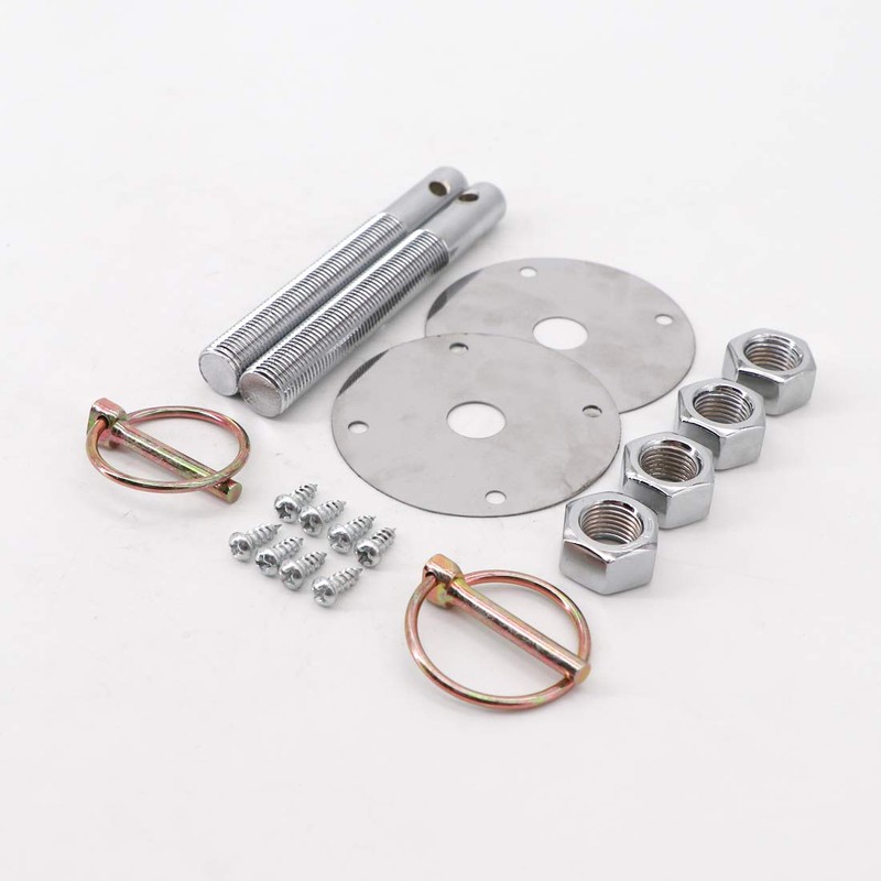 KIPA Stainless Hood Pin Set Chrome Hardware for Chevy Ford