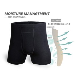 SHEEP RUN - Calzoncillos tipo calzones de lana merino para hombre, para senderismo, correr, entrenamiento, transpirable, absorbe la humedad, Azul-cielo, XX-Large
