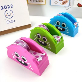 Amogato Cute Little Demon Desktop Office Tape Dispenser Non-Skid Base - Home Office Supplies Fun Desk Accessories Office Tape Dispensers, Blue