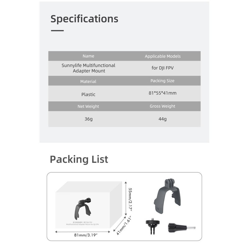 Expansion Mount Compatible for DJI FPV Drone Accessories Fill Light