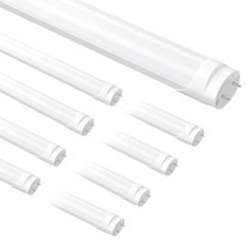 8-Pack Fluorescent Light Bulbs 48 Inch, T8 LED Bulbs 4 Foot Type A+B, 24W 3200LM 5000K Daylight, F32T8 or F40T12 LED 4FT Replacement, Plug and Play or Ballast Bypass, Double or Single End Powered
