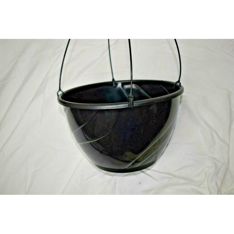 Landmark Plastics 12" Black Plastic Hanging Baskets {Set of 10}