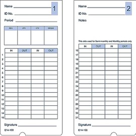 (400) Time Cards for Lathem 400E Time Clock, COMPUMATIC Compatible E14, 4 Packs of 100
