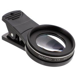 Hemobllo 15X Macro Lens Optic High Definition Prime External Magnifying Lens Macro Lens Phone Lens Clip for Camera Phone Black