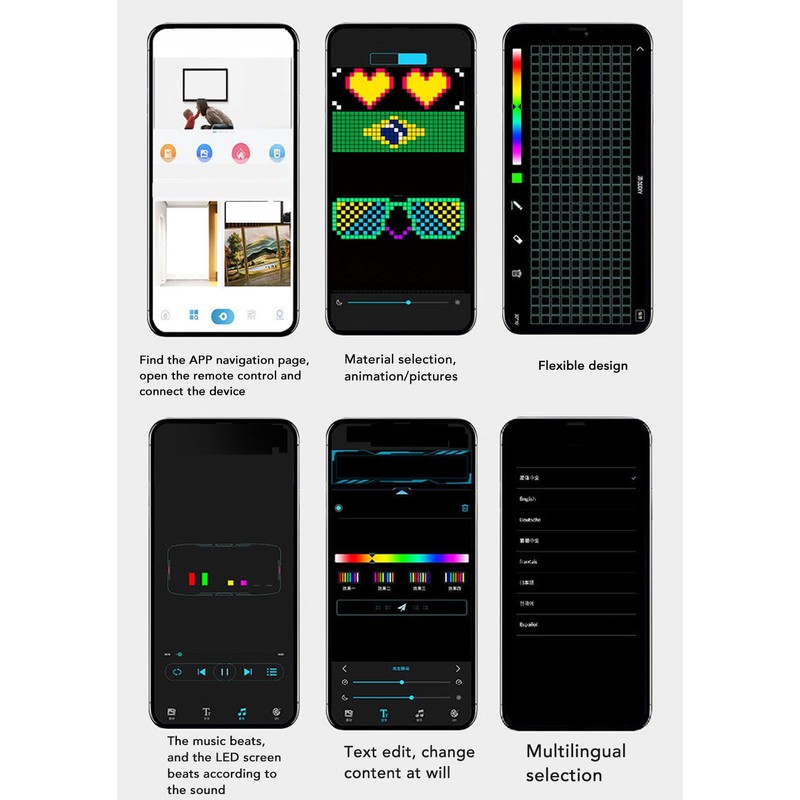 LED Hats, LED Display Hat, Gaming Hats, with App Control,