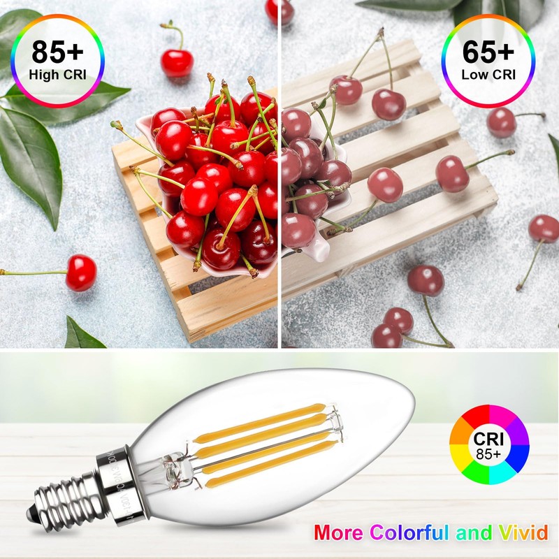 Boncoo E12 Candelabra Bulbs 60 Watt, Chandelier Light Bulbs LED