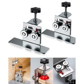 Cabinet Door Positioner Tool, Adjustable Cabinet Door Installation Positioner Mounting Jig for Most Cabinet Doors Attaching Hinges, Quick-Install Cabinet Aluminium Alloy Door Installation Clamp