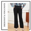 Plus Size Women's Wide-Leg Dress Pants - High Waisted Capri