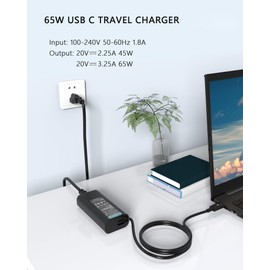 Nivjuky 65W USB C Laptop Charger Compatible with Dell Pro 14 16 Plus, 14 Plus, 16 Plus, Pro 13 Plus, Pro 14, Pro 16, Pro 13 14 Premium, Pro Rugged 13 14 Laptop Power Cord Type C Fast Adapter