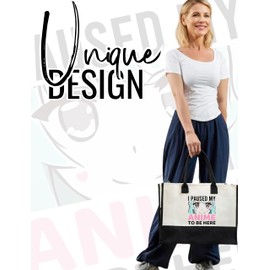 INNObeta Anime Gifts for Women Canvas Tote Bag, Anime Gifts Tote with Top Zipper Closure and Shoulder Strap for Birthday, Mother's Day, Christmas - Here