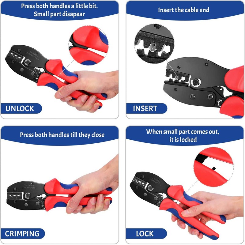 DEYMU Solar Crimping Tool Cable Connector, with 6pcs Male Female