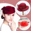 AHANDMAKER 1.1 Yard Red Bridal Veil Flapper Fascinator Mesh Veil